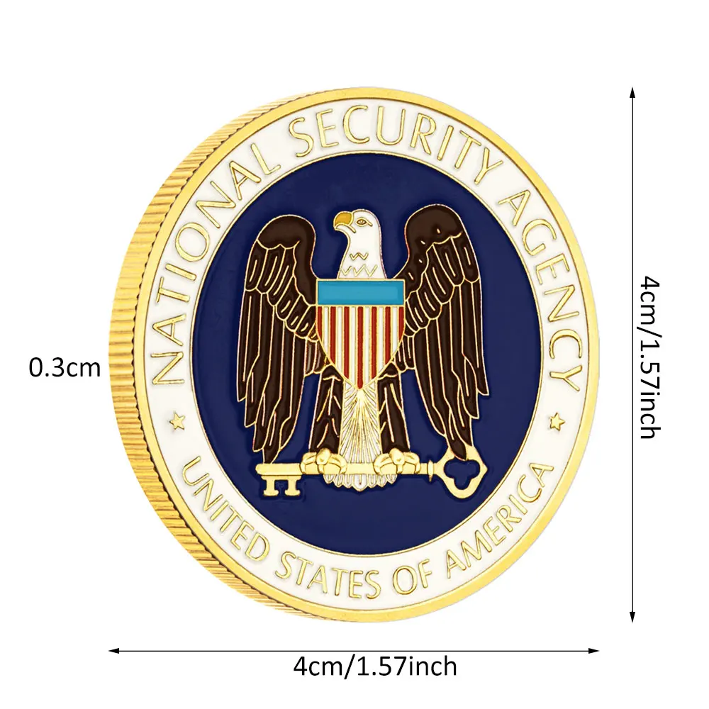 وكالة الأمن الوطني الأمريكي ختم عظيم للعملة التذكارية الأمريكية المطلية بالذهب عملة تذكارية نمط النسر عملة قابلة للجمع