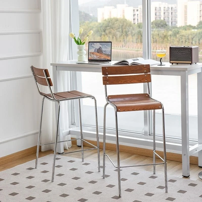 Stainless steel American retro milk tea home coffee shop chair