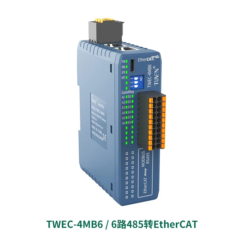 EtherCAT to Modbus 485/232 RTU Gateway, 12-channel synchronous high-speed acquisition, no programming required, TUVEN