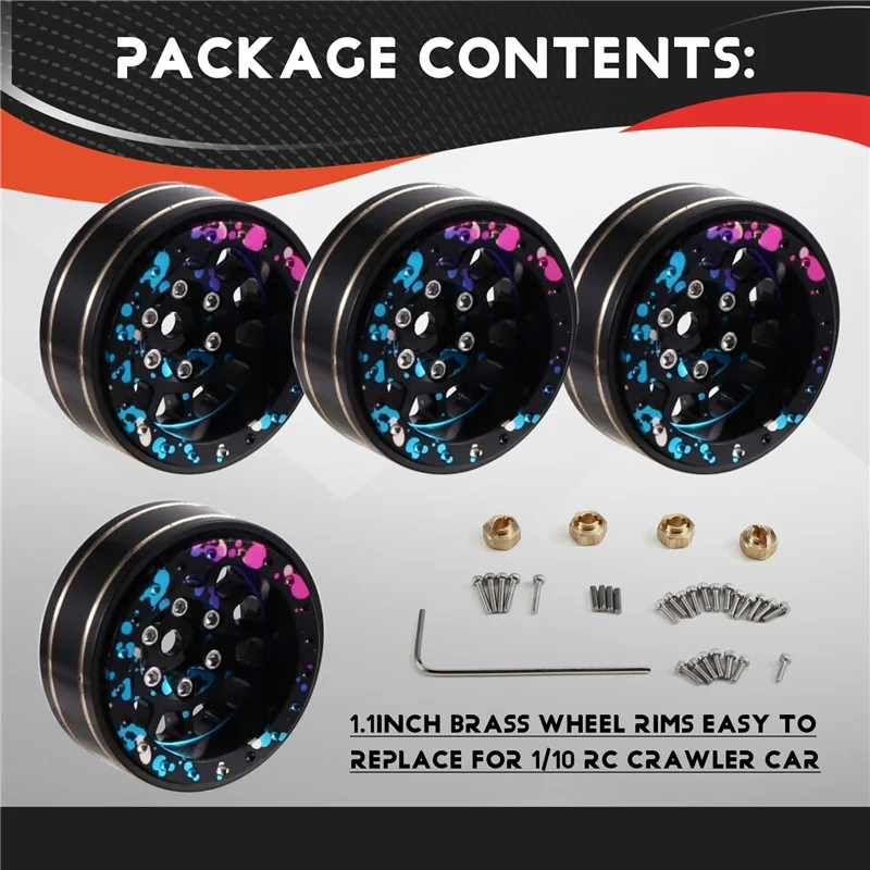 

1.1Inch Beadlock Wheel Rim Rim Hub For SCX24 TRX4M 1/24 1/18 Wheel Rim For SCX24 TRX4M 1/24 1/18B87B
