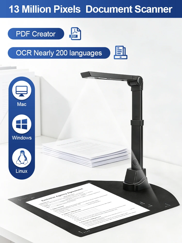 13 megapixel A3 documentscanner Mac&Windows&Linux hogesnelheidsdocumentcamera OCR voor bijna 200 talen - afbeelding 2