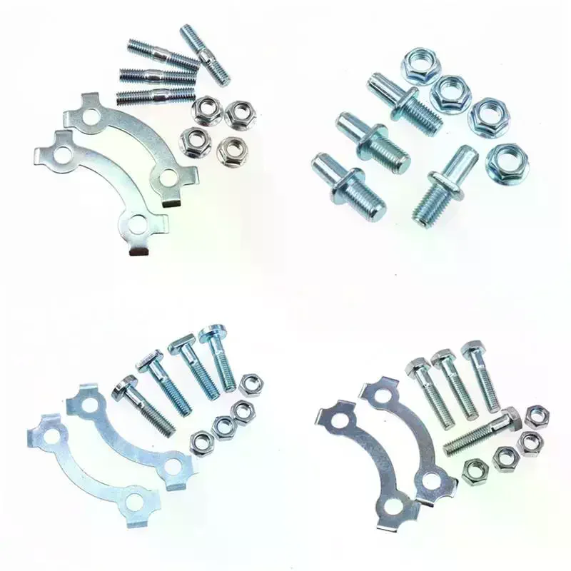 Silver Rear Sprocket Bolts With Retainer Locker For CG125 GS125 JH-70 Pit Dirt Bikes Motorcycle