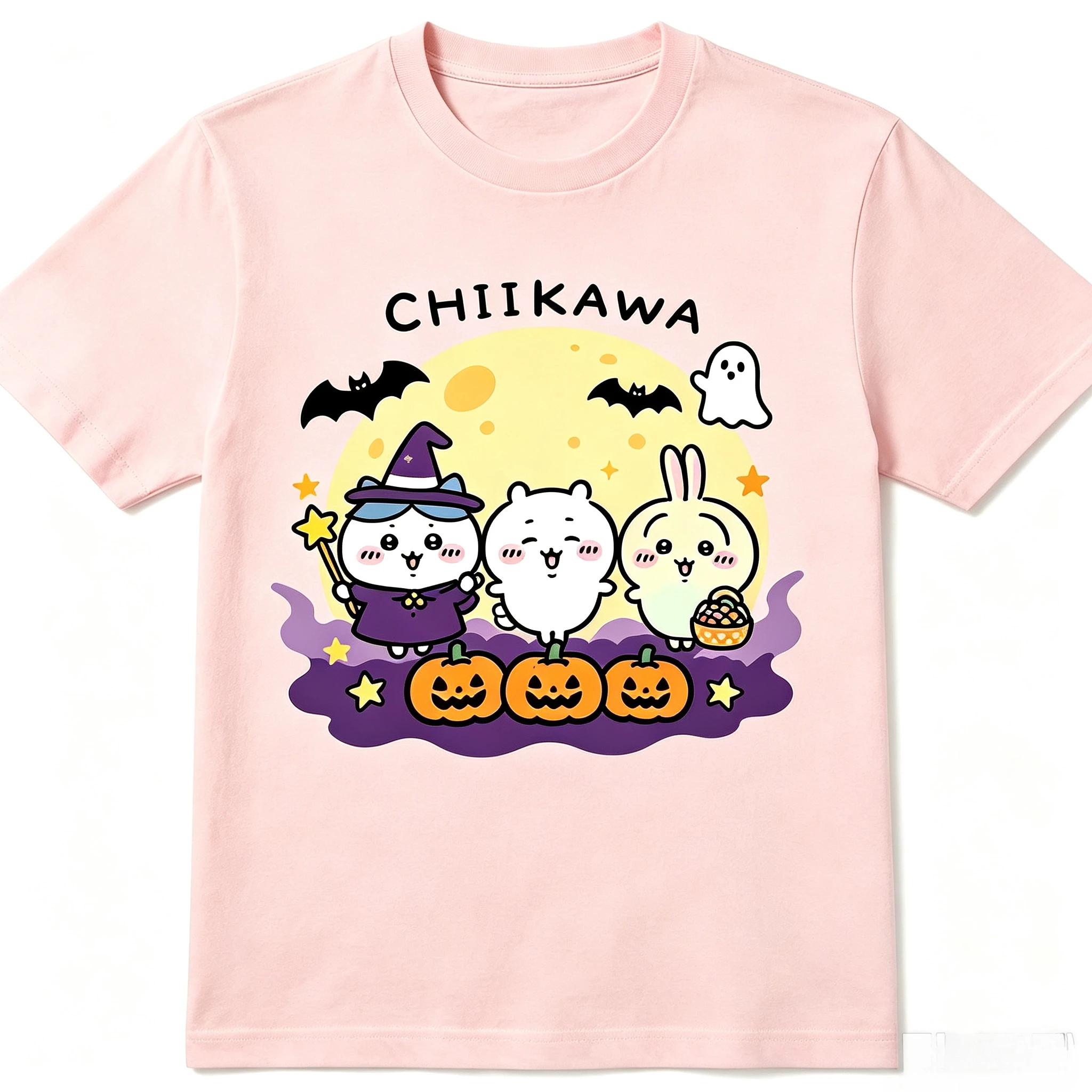 Chiikawa Halloween Kürbis-Hexe Grafik T-Shirt Kurzarm Freizeit-Oberteil für die gruselige Jahreszeit Anime-Fan Feiertagsparty Alltagskleidung – Detail 4
