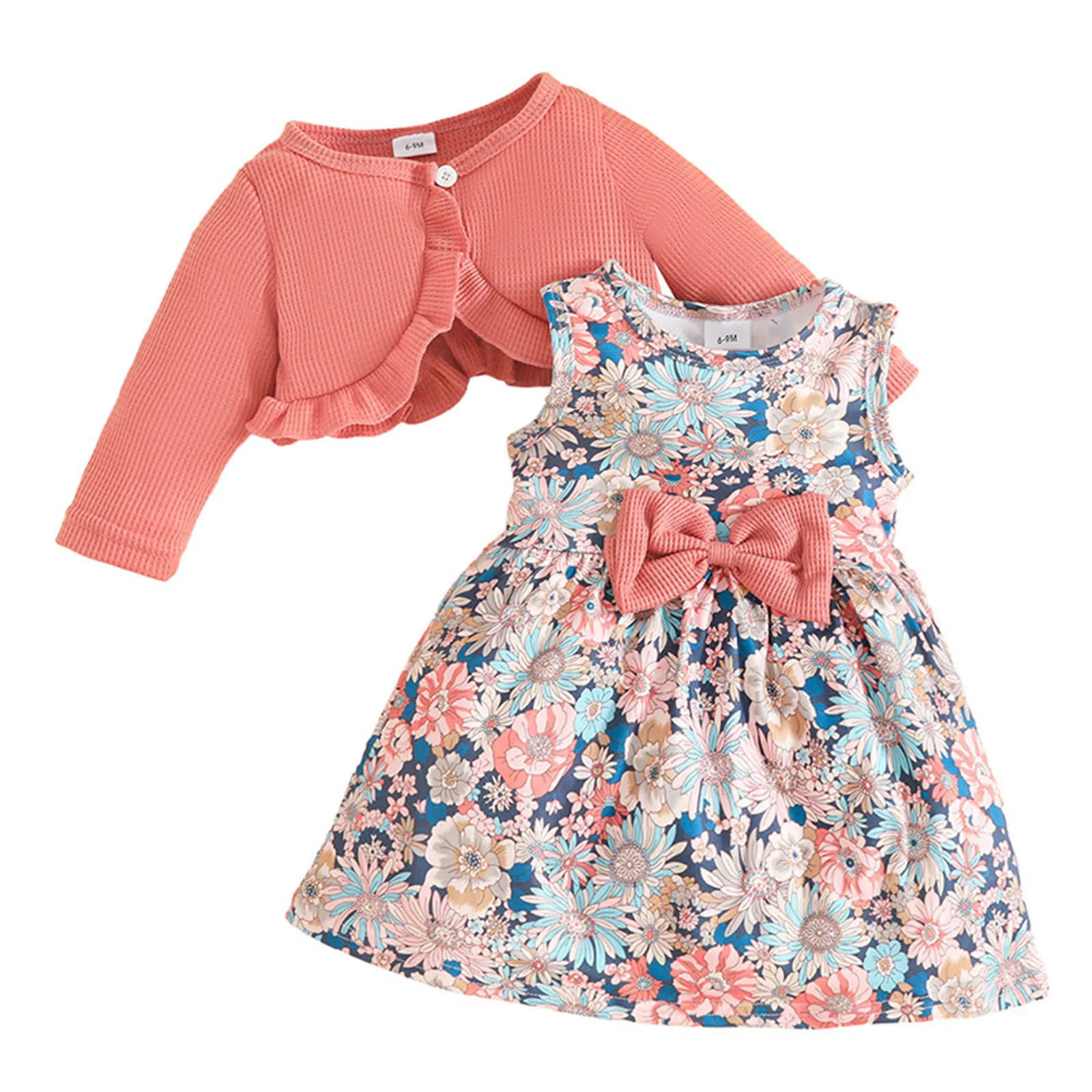 فستان كريزي 8 للأطفال الصغار، فستان كاجوال عصري للفتيات الصغيرات، قمصان بأكمام طويلة وطبعة زهور حلوة للفتيات