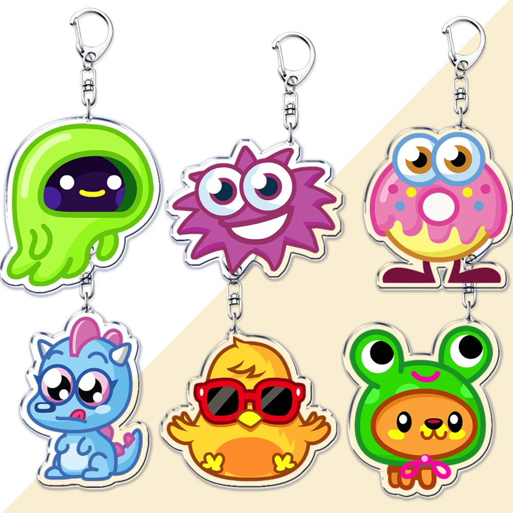 Cartoon Kids Game Keychains for Women Accessories Bag Oddie Ecto Iggy Scamp Cutie Pie Keyrings Jewelry Fans Gaming Friends Gift