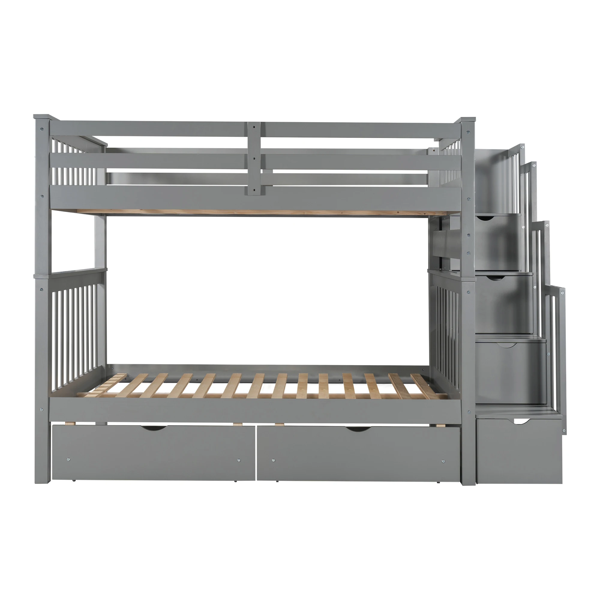 Queen Upholstered Platform Bed with Headboard, Wooden Slats, Non-Slip, Noise-Free, Dark Gray 80.51x63.39x45.27 in.