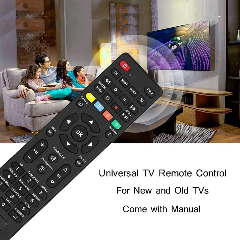 بديل جهاز التحكم عن بعد للتلفزيون العالمي YP متوافق مع Magnavox RCA JVC TCL Westinghouse لـ Philips Panasonic والمزيد