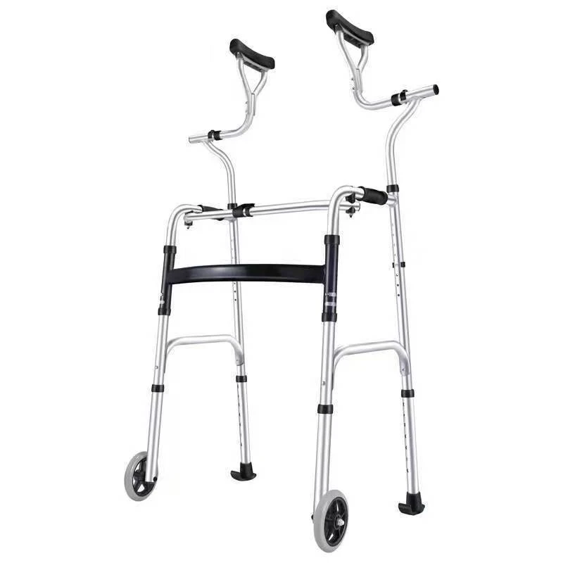 Elderly Rehabilitation Walker Device Underarm Crutche Walking Stick Disabled Rollator Aluminum Alloy Standing Frame Toilet Chair