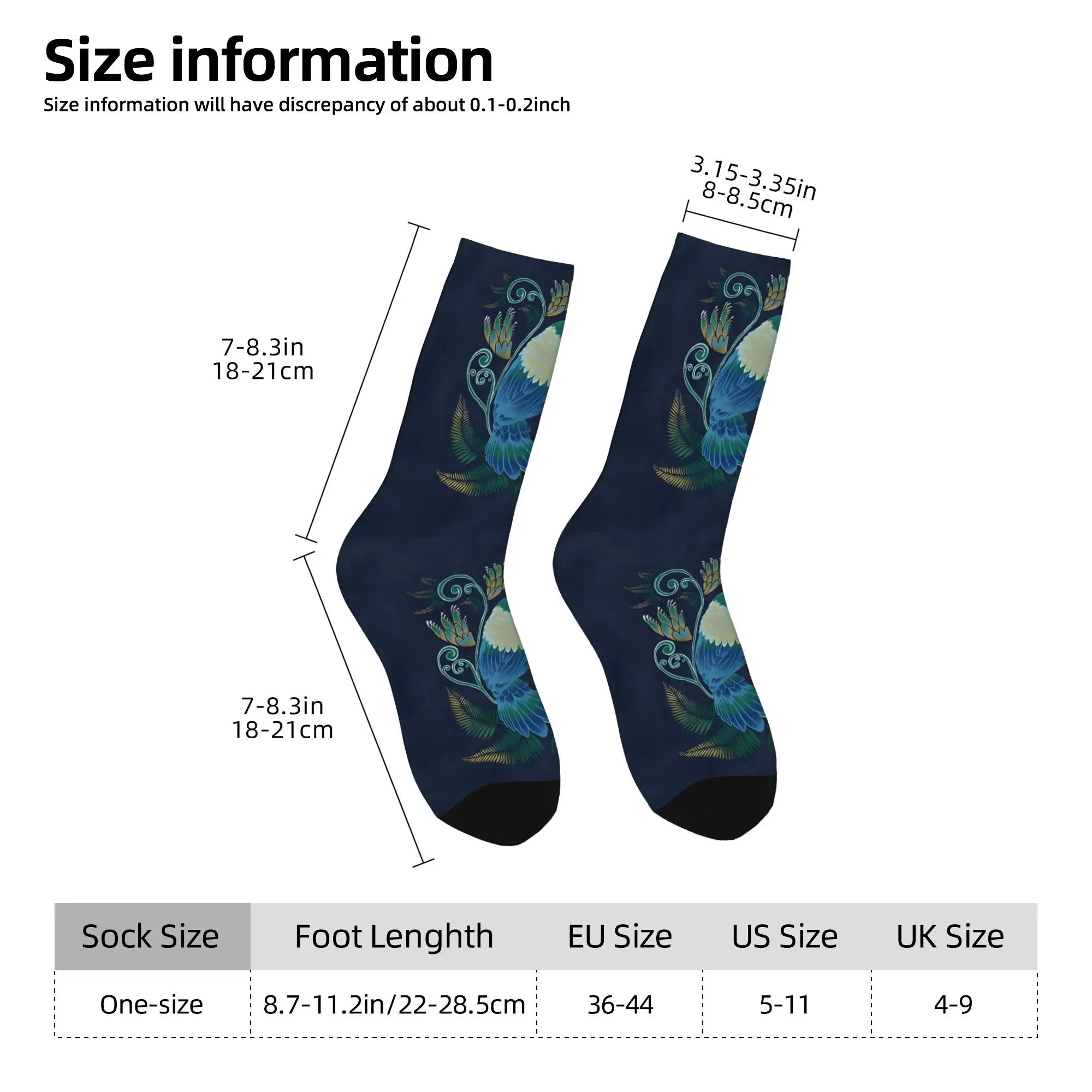 1pc Tui Bird Poster Printed Men's Socks  Novelty Hip Hop Harajuku Pattern Crew Sock Casual Gift