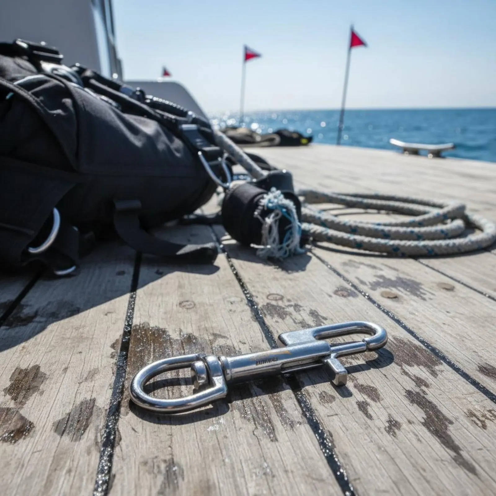 

Bolt Snap Hook BCD Fastener Double Ended Bolt Snap Hook Coil-Driven Loaded Quick Release for Technical Divers