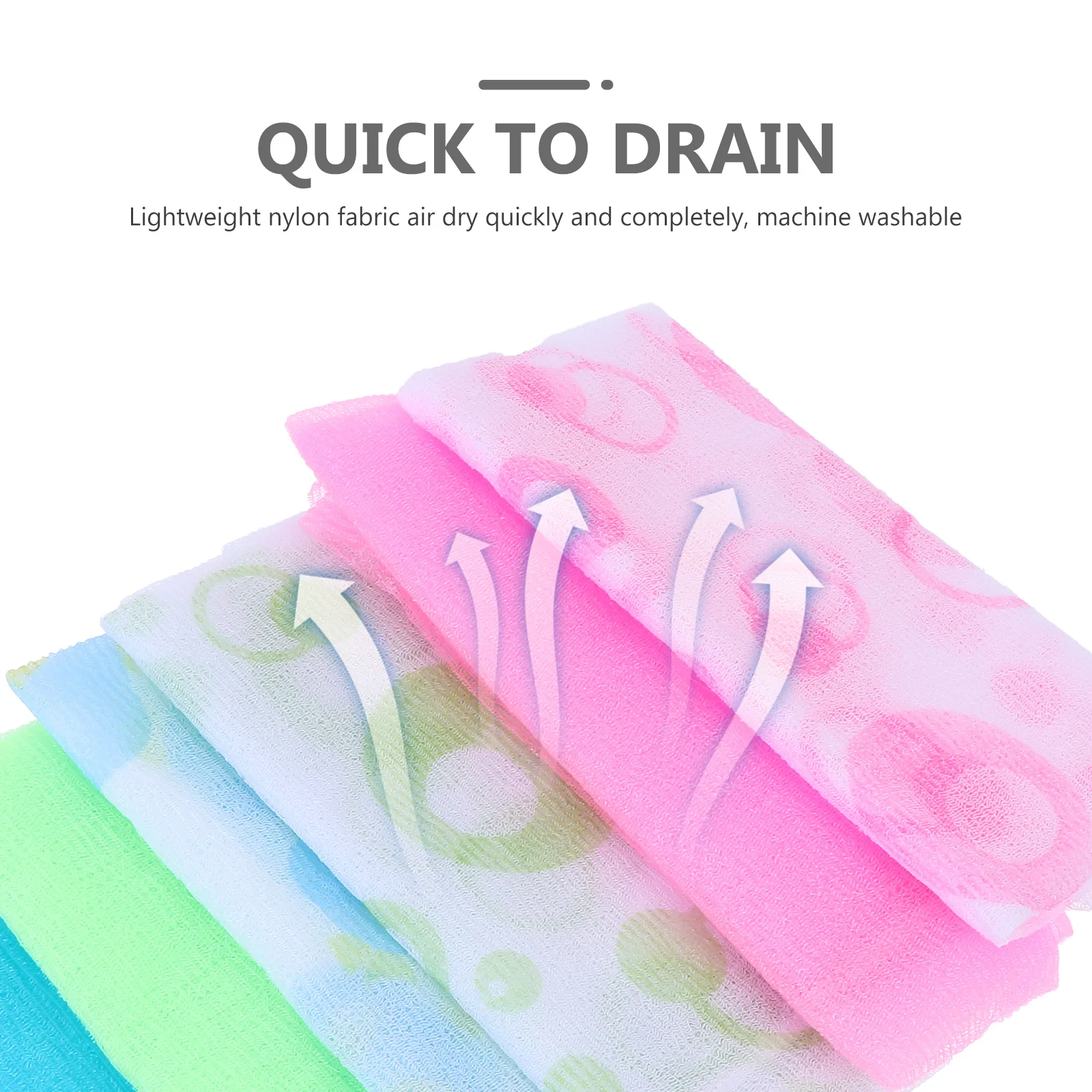 

6 Pcs Bath Towel Artifact Nylon Back Scrub Towels Take Long Bathing Strip Tools Body