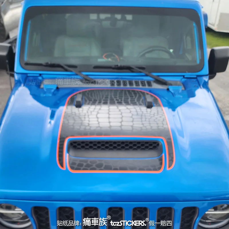 ملصق سيارة غطاء محرك السيارة تعديل المظهر موضة الرياضة ملصق حائط من الفينيل اكسسوارات لسيارة جيب رانجلر روبيكون 392 #5