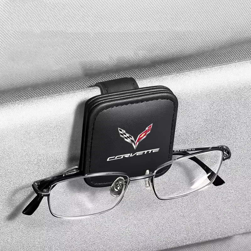 Pare-soleil de voiture Clip lunettes cartes étui Auto lunettes de soleil visière porte-lunettes pour Corvette C1 C2 C3 C4 C5 C5 C6 C7 C6-R C8