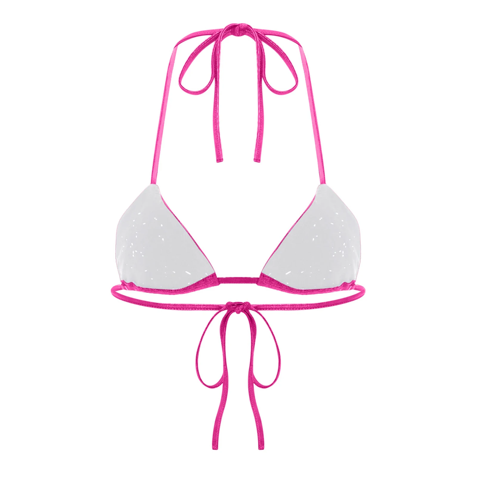 المرأة سباركلي الراين Biquini السباحة حمّالة الصّدر الرسن الذاتي التعادل مايكرو ميني بيكيني الصدرية الساحرة مثلث رفع ملابس السباحة #2