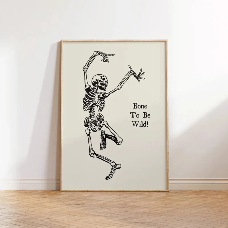 

Halloween Sketch Art Poster Vintage Spooky Ghost Skeleton Prints Canvas Painting Wall Art Pictures Home Room Hallows Eve Decor