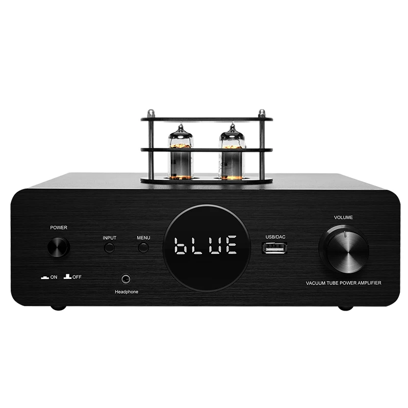 

New Coming 60Wx2 HIFI Integrated Stereo Tube Amplifier Aluminium Alloy Panel Metal Case Mini Design For Home/Office Use