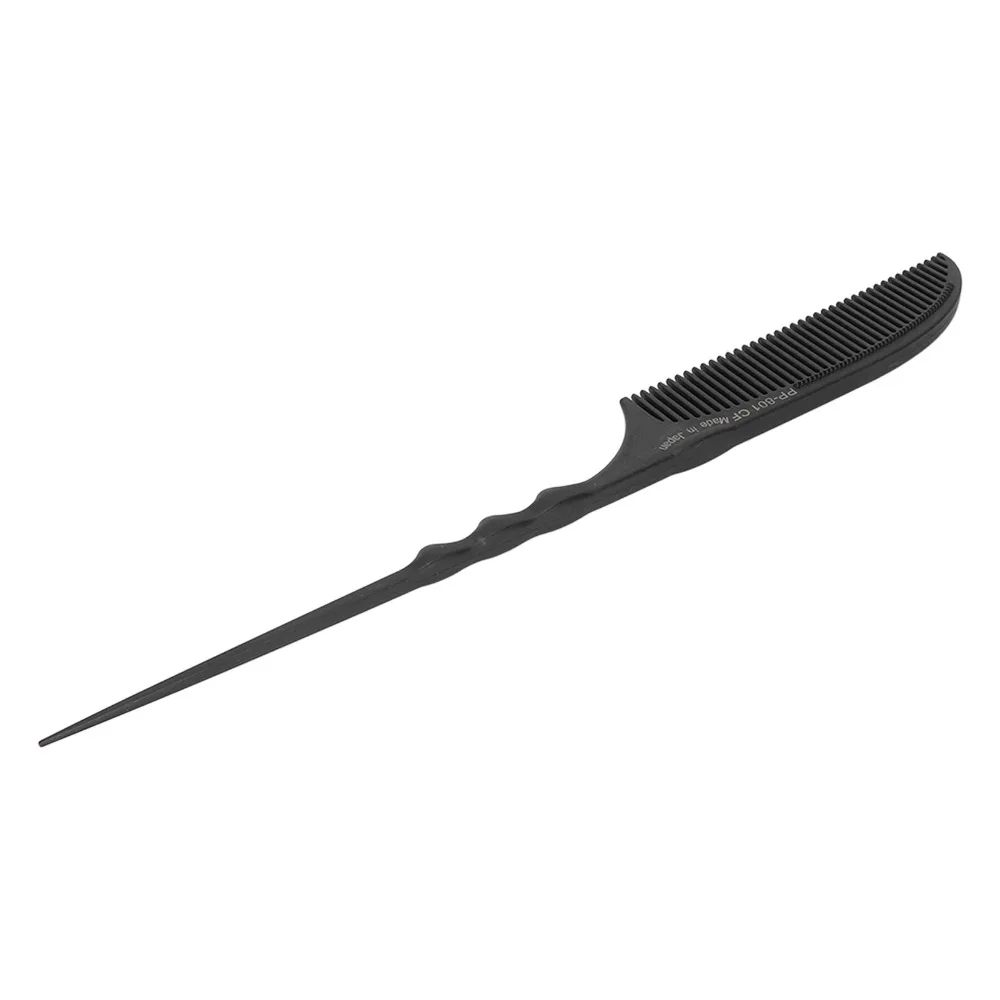 For Barber Styling Professional Tail Comb Black Color Carbon Fiber Hairdressing Comb Fine Tooth Portable Styling Comb Salon Use
