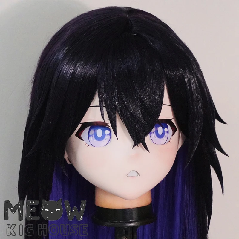(MEO438) Customize Handmade Full Head Lockable Crossdress Male to Female Japanese Cartoon Anime Game Character Kigurumi Mask