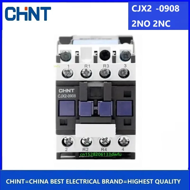 CHINT CJX2-0908 2NO 2NC 9A LC1D AC Contactor DIN Rail Mount Electric Power Contactor AC 220V 110V 380V 24V 36V 48V