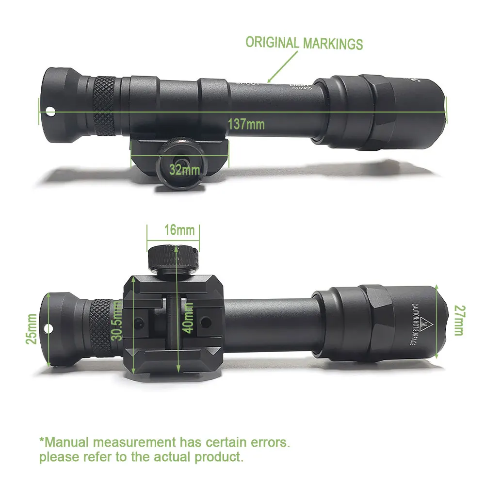SOTAC 600 Lumens M600B Scout LED White Light Tactical Flashlight With Control Pressure Switch For 20mm Picatinny Rail