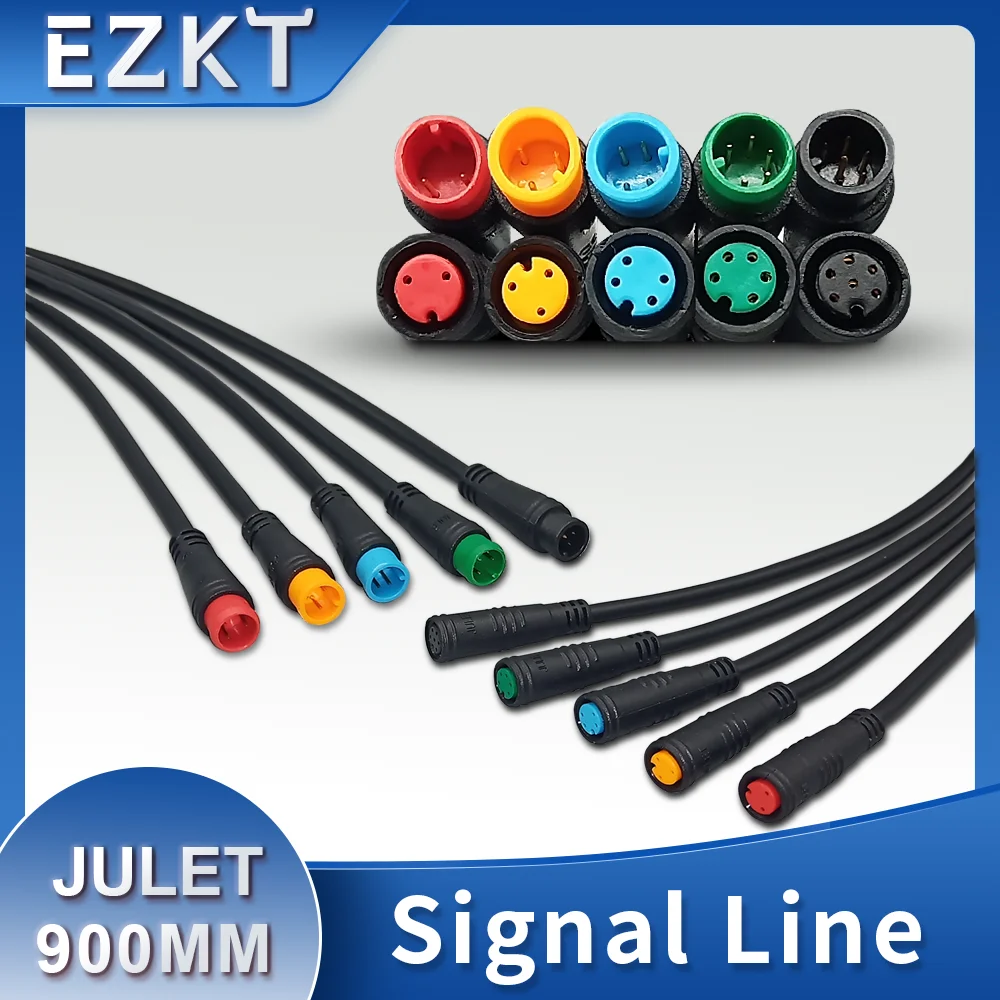 

Julet водонепроницаемый кабель 2/3/4/5/6 Pin 900 мм линия преобразования электрический удлинительный кабель для электровелосипеда для дисплея Ebike