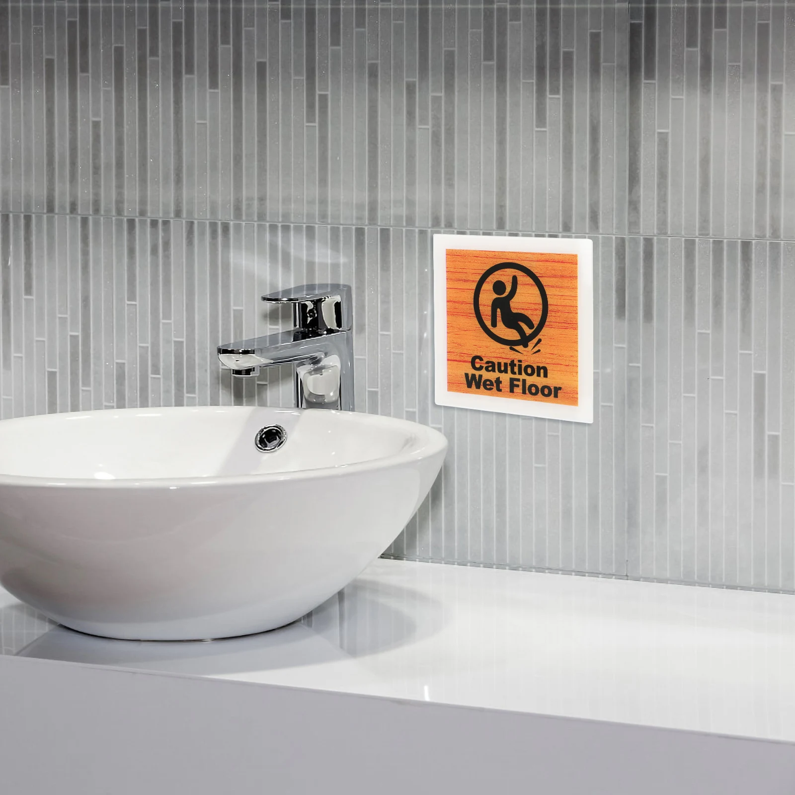 

Slide Carefully Floor Safety Acrylic Caution Sign Wet Slippery Wall Mount Home Office Decor Lightweight Bright Color Easy