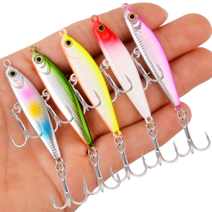 Aorace 5CM 10G 3D Eyes Metal Vib Blade Lure Sinking Vibration Baits Artificial Vibe for Bass Pike Perch Fishing 5 Colors