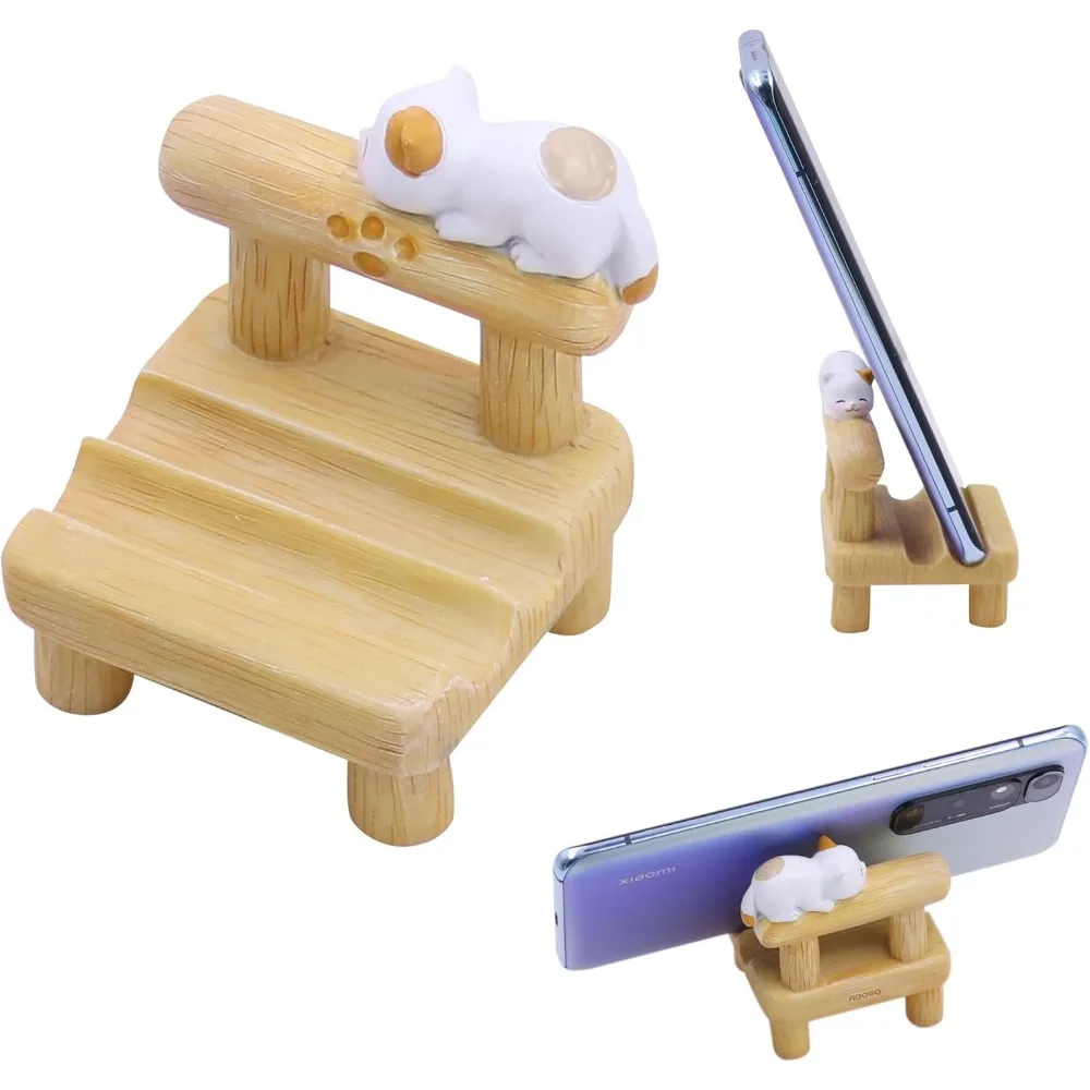 Cute Cat Cellphone Holder Stand Mini Chair Shape Kitty Dog Pet Phone Stand Desk Ornament Smartphone Stand Home Office Decor