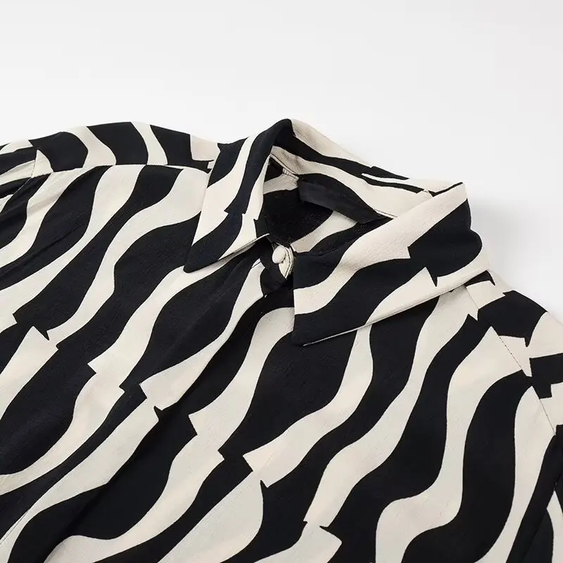 

JNLEAOG Faion повседневный волнистый узор irt женский уличный свободный крой из полиэстера длинный свеч irt для девочек