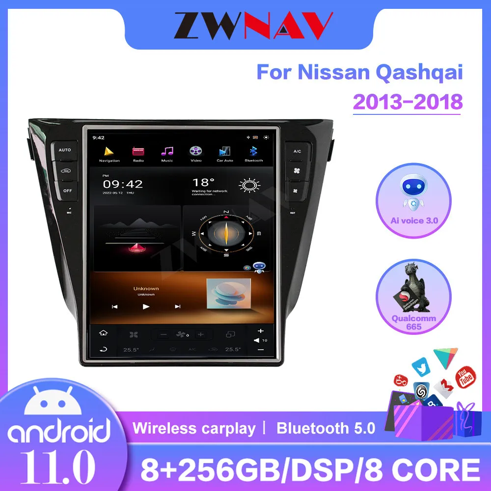 

Android11.0 128G вертикальный сенсорный экран GPS-навигация для NISSAN Qashqai 2013-2018 Авторадио Стерео головное устройство мультимедийный плеер