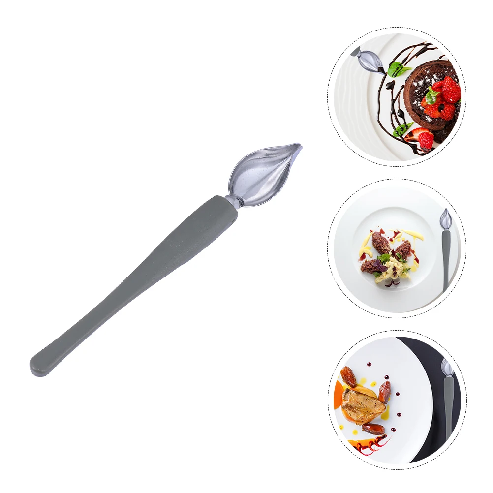 

1pc Stainless Steel Decorating Spoon for Baking Cake Coffee Western Food Sauce Tool Plate Painting Pencil Chocolate Culinary