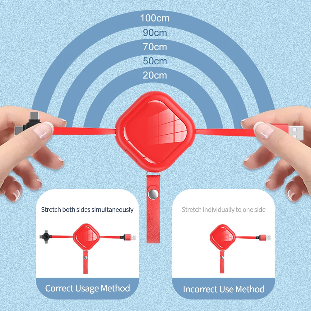 3 in 1 Retractable USB Type C Micro USB Charging Cable with Mobile Phone Holder Portable Charger Data Cable for iPhone 13 12 Pro