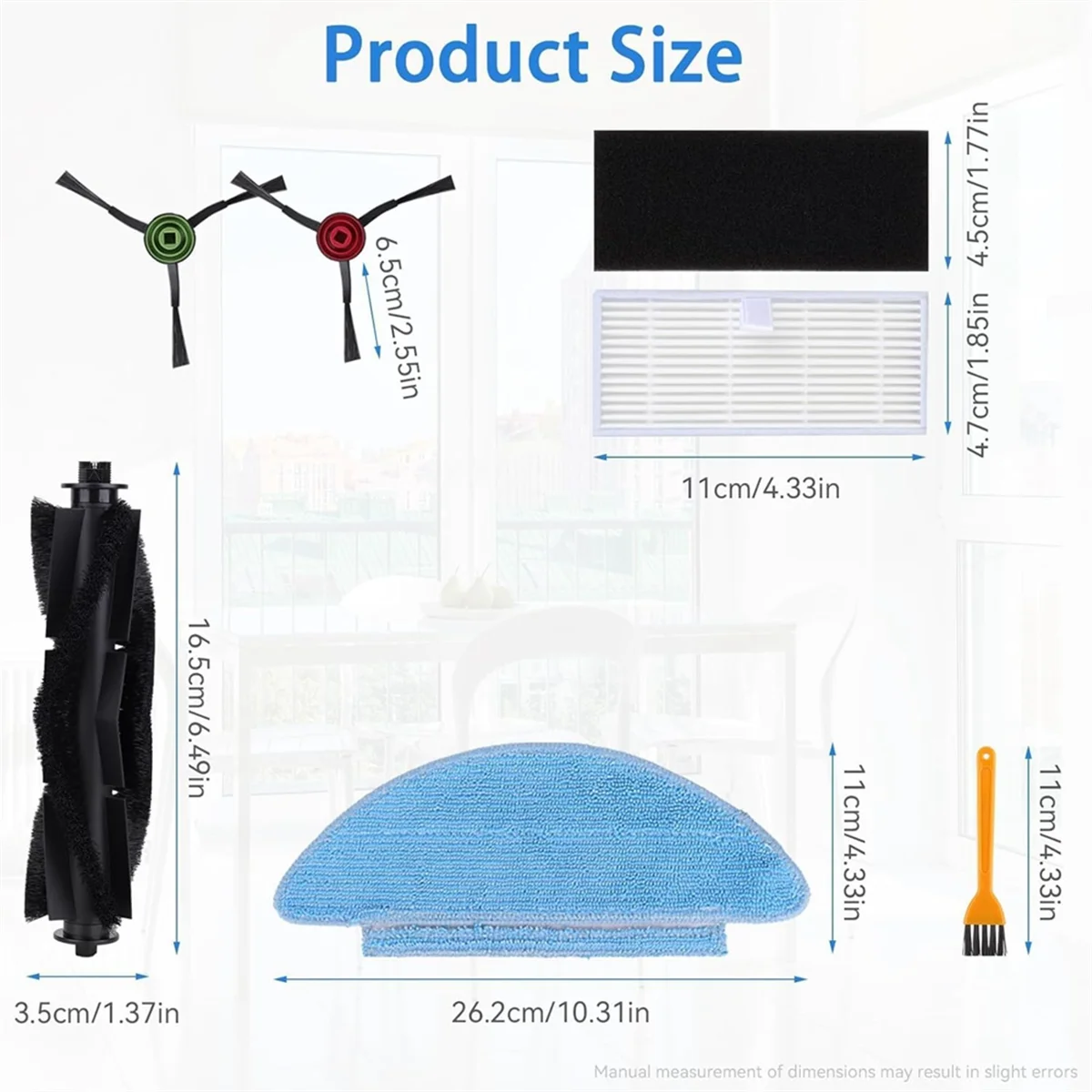 A01M For Tikom L9000, Lubluelu SL60D, Laresar L6 Nex Robotic Vacuum Cleaner Main Side Brush Hepa Filter Mop Cloth Spare Parts