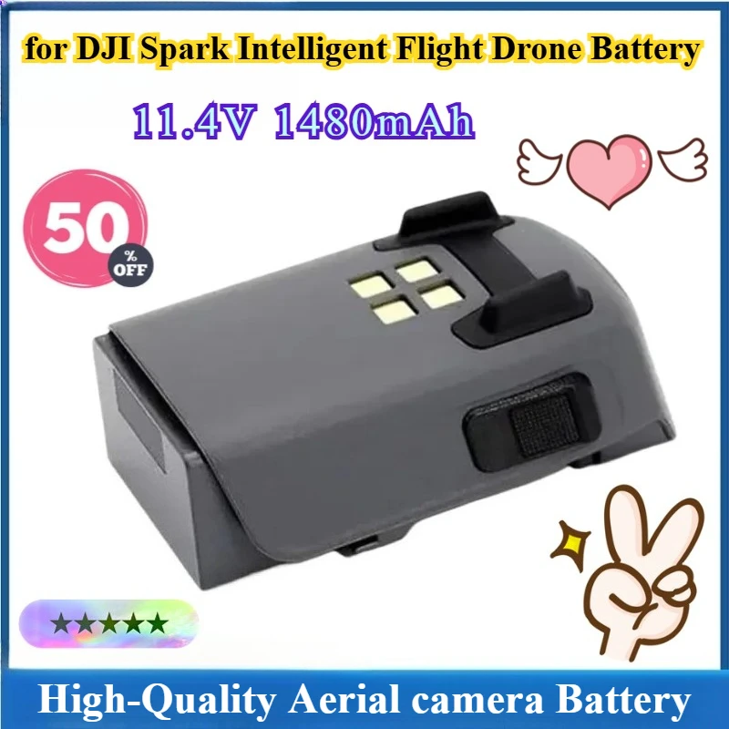 

11.4V 1480mAh Rechargeable Battery for DJI Spark Intelligent Flight Drone Battery High-Quality Aerial Camera Battery