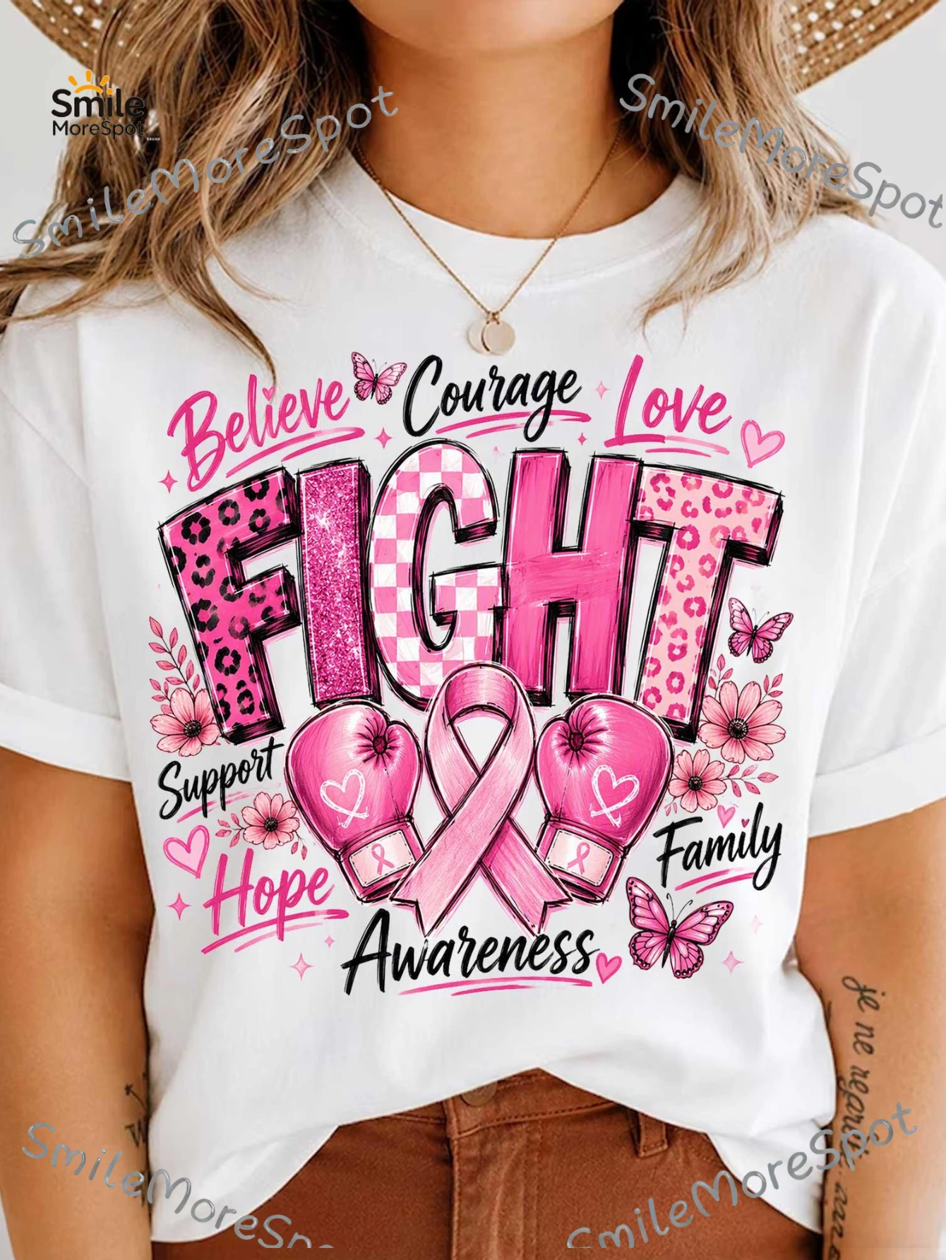 Fight Breast Cancer PNG, Pink Ribbon Png, Breast Cancer Awareness Png, Breast Cancer Month Png, Believe Courage Love Defeat Cancer Png