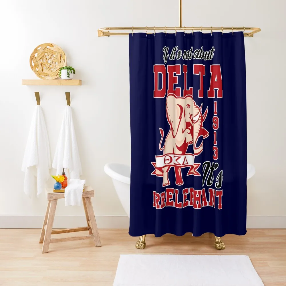 De.lta 1913 African American Sorority DST Elephant Shower Curtain Waterproof Shower Bathroom Decor Curtain