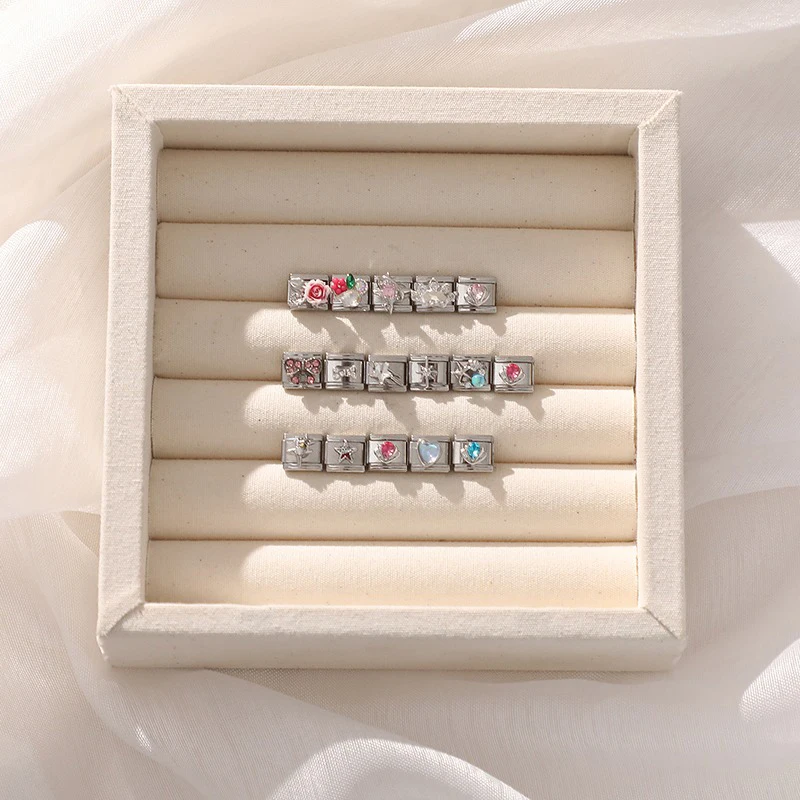Neue Zirkon Seestern Herz Shell Krone Rose Blumen Italienischen Charme Links Fit 9mm Edelstahl Armband Frauen DIY Machen geschen – Detail 2