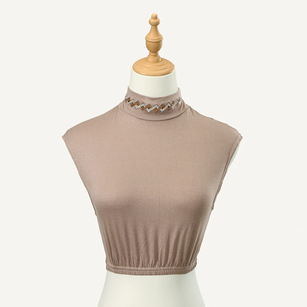 ياقة صناعية من البوليستر المزخرف بحجر الراين من RIMAIRE، ياقة نسائية عصرية ومريحة #3