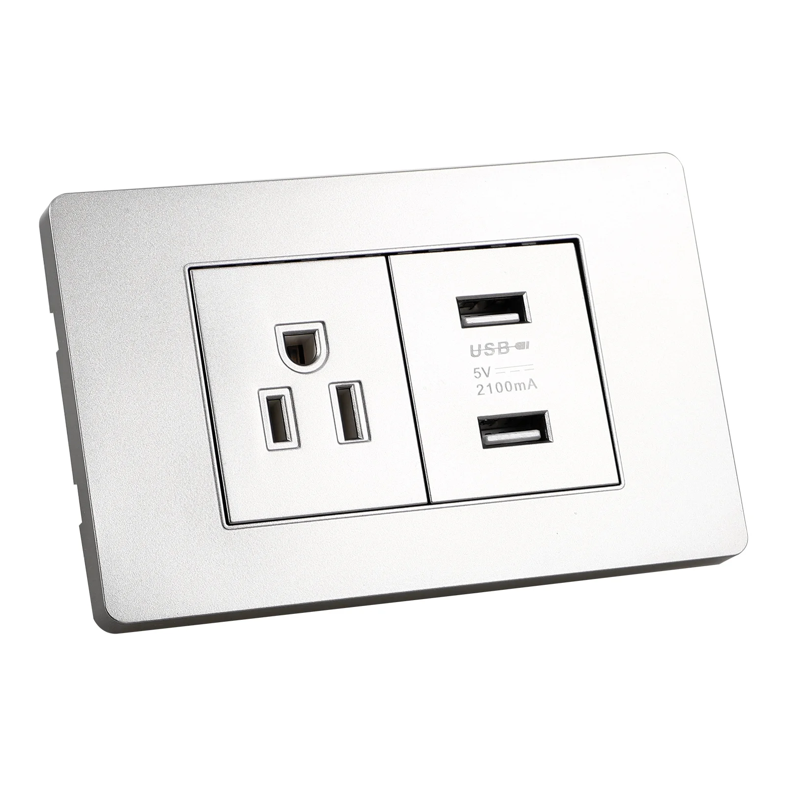 Multi-Use Electric Device Wall Outlet Usb Charging Household Power Socket Home Office Accessory Durable Fixed Plug (Us Plug)