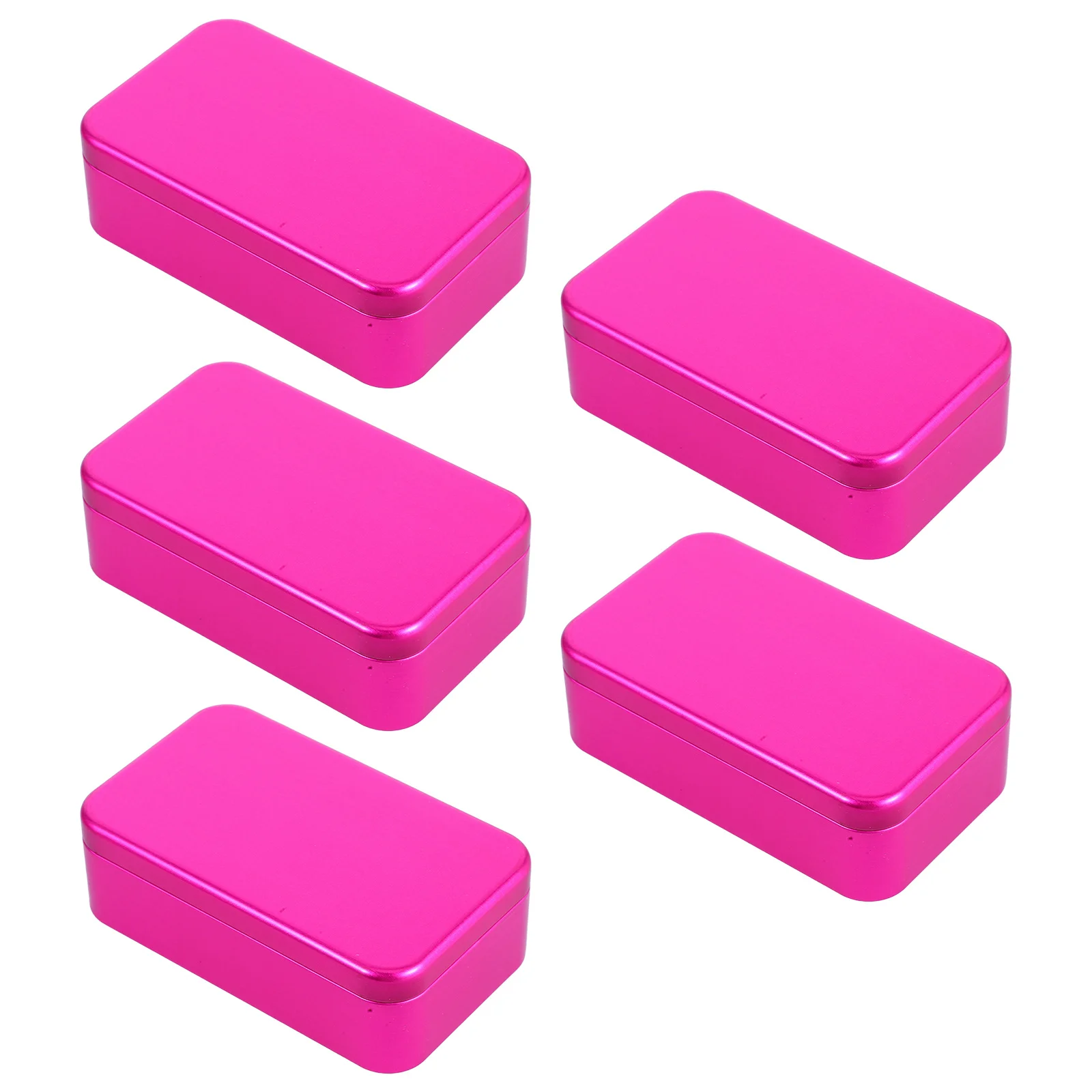 

5pcs Square Brushed Tin Box Set Smooth Metal Storage Containers For Jewelry Coins Candy Pills Tea Coffee Cosmetics Small