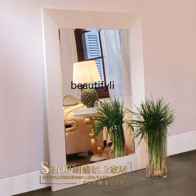 European and American entrance decorative mirror full-body cloakroom fitting mirror, floor-to-ceiling wall-mounted mirror