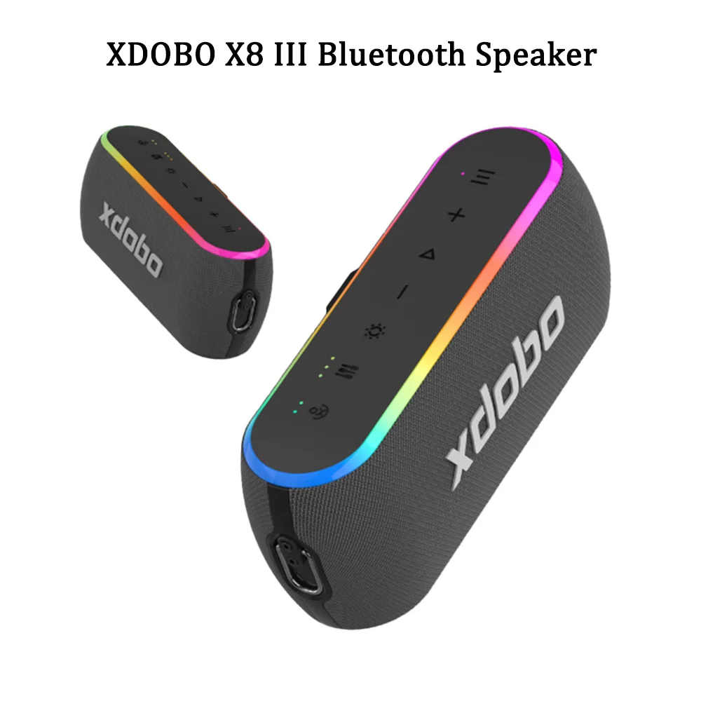 

XDOBO X8 III Wireless Bluetooth Speaker RGB Light Column TWS Stereo Subwoofer Outdoor Waterproof Sound Box Support Power Bank