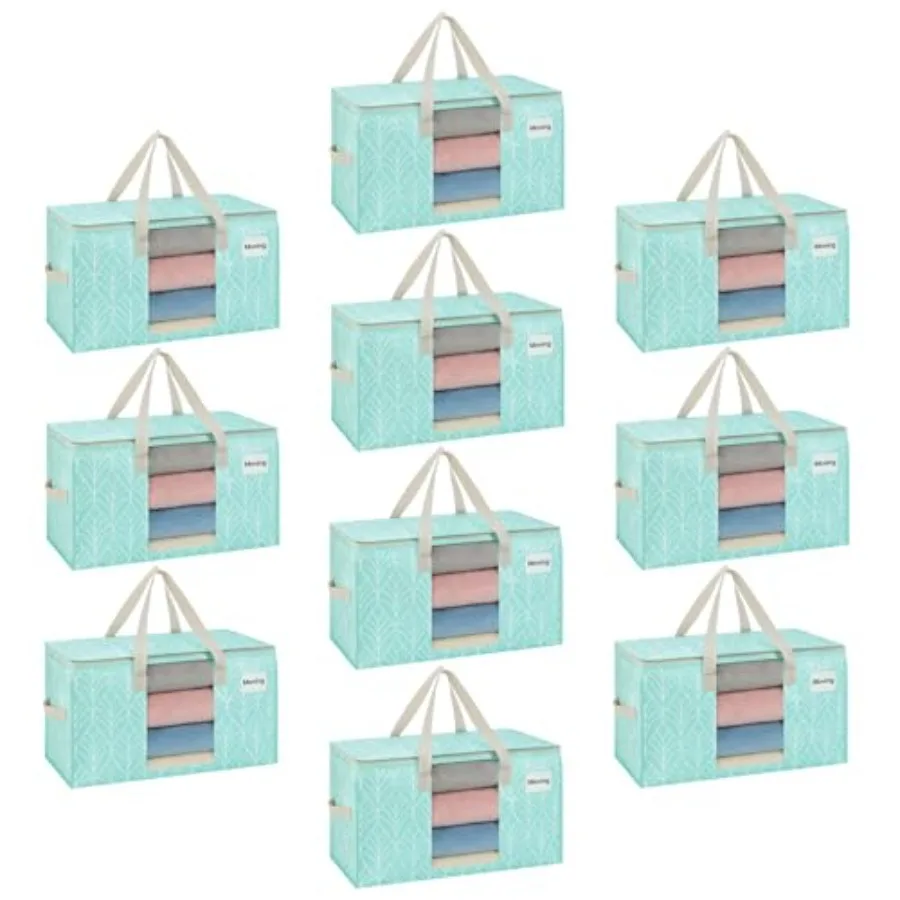 

Heavy Duty Moving Bags, Clothes and Comforter Storage Bags with Window, College Dorm Essentials Packing Supplies, Foldable Boxe