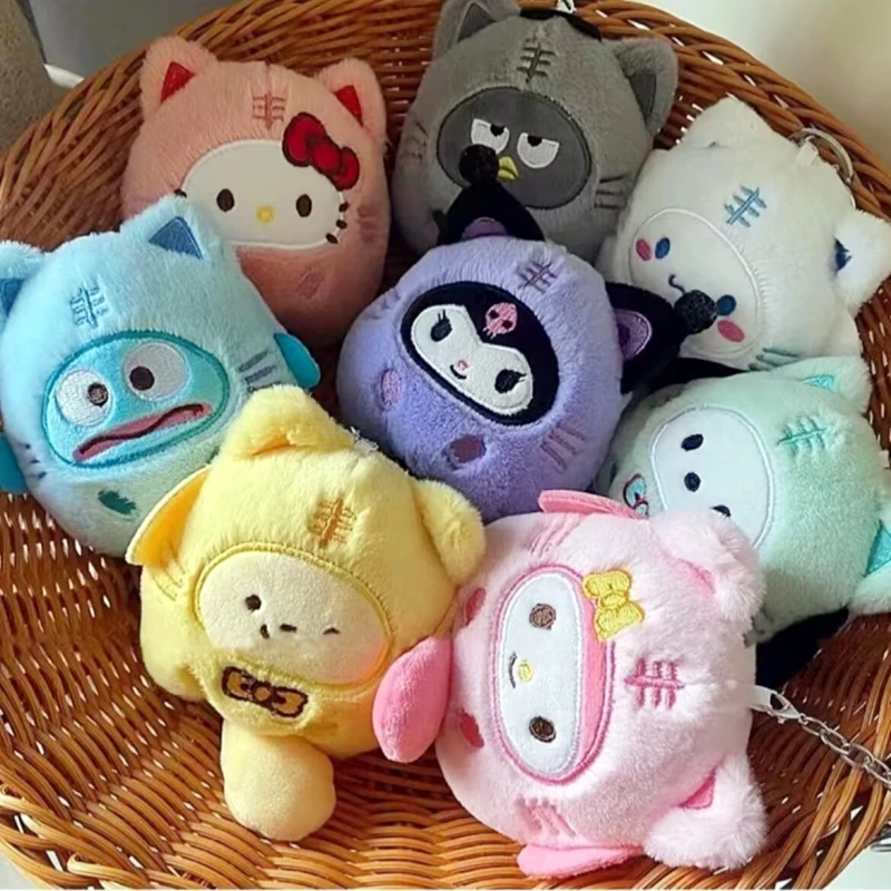 Nova olá kitty kuromi pomompurin boneca mochila charme anime cinnamoroll melodia kawaii estudante chaveiro presente para amigos brinquedos