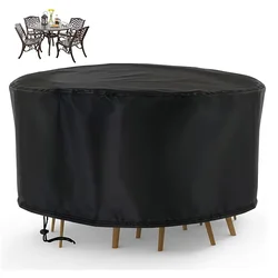 1pc Round Patio Furniture Covers, Waterproof Outdoor Furniture Set Covers For Patio Table Garden Round Table Dining Cover