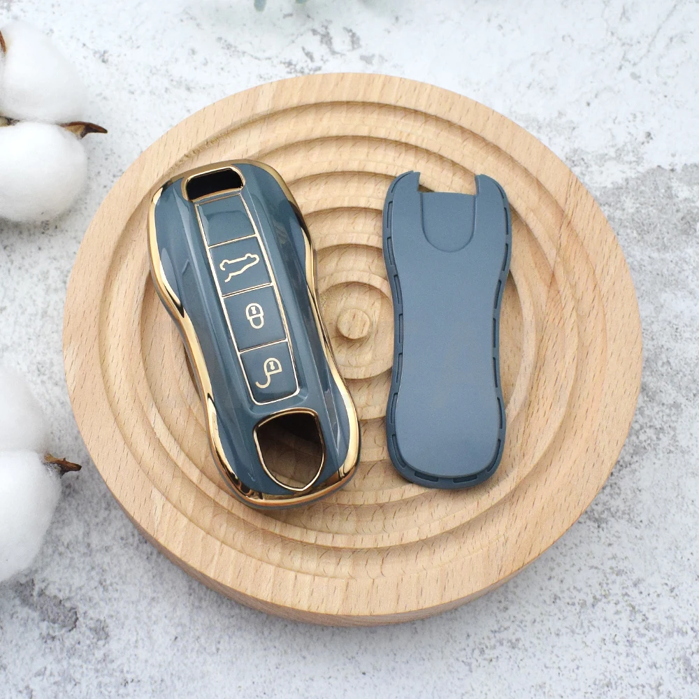 For Porsche Panamera Cayenne 971 911 9YA Macan Boxste 3 Buttons TPU Car Remote Smart Key Case Protecticve Cover Holder Fob