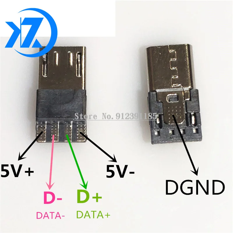 

10PCS Micro USB 4Pin Male Plug connector For Data OTG line interface DIY data cable accessories