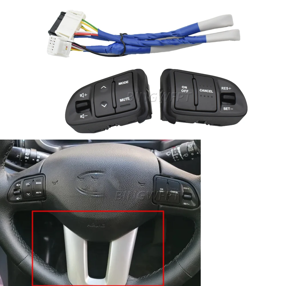 Multifunction Steering Wheel Switch Button With Backlight Audio Cruise Control Buttons For KIA Sportage 2011-2016 (except 2015)