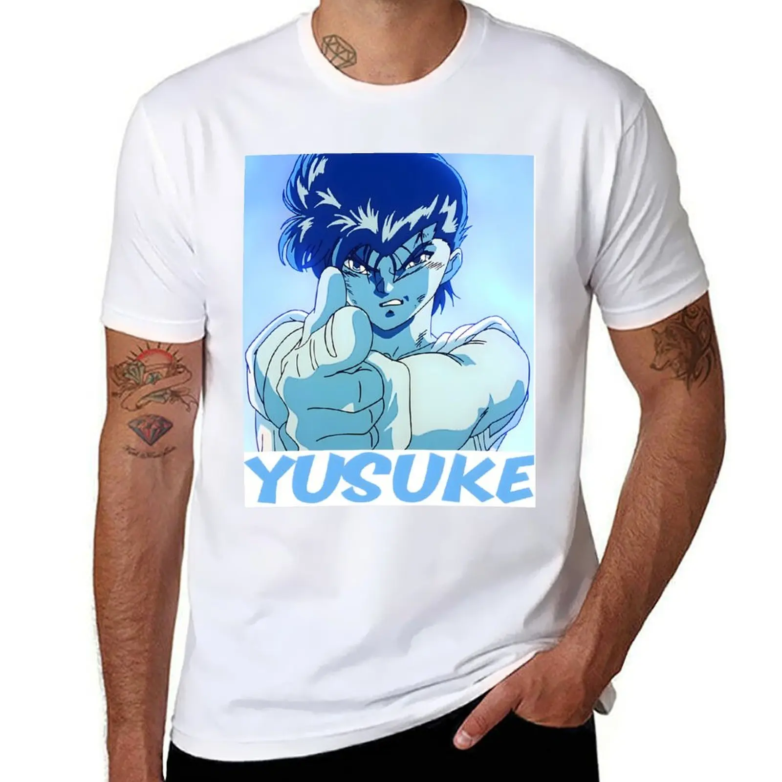 

personalised Yusuke black man for package shirt man t t-shirt t plain (Take cotton for shirts Aim) printed T-Shirt Urameshi