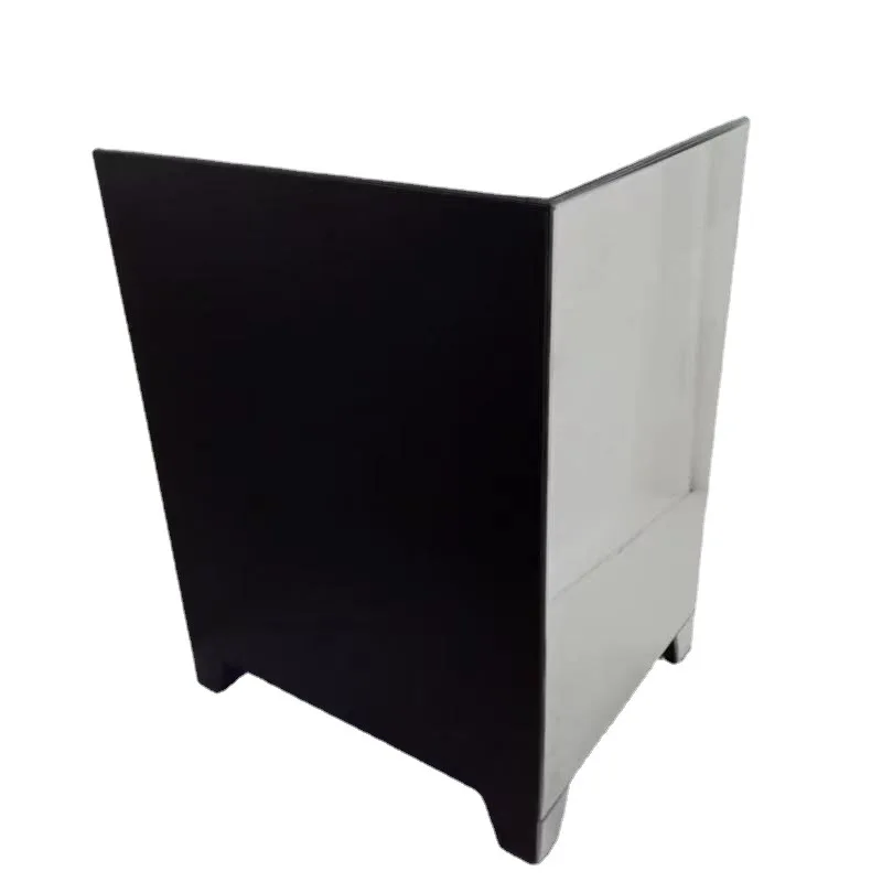 #Silver Modern Simple Mirror Glass Rhinestone Crystal Bedside Table